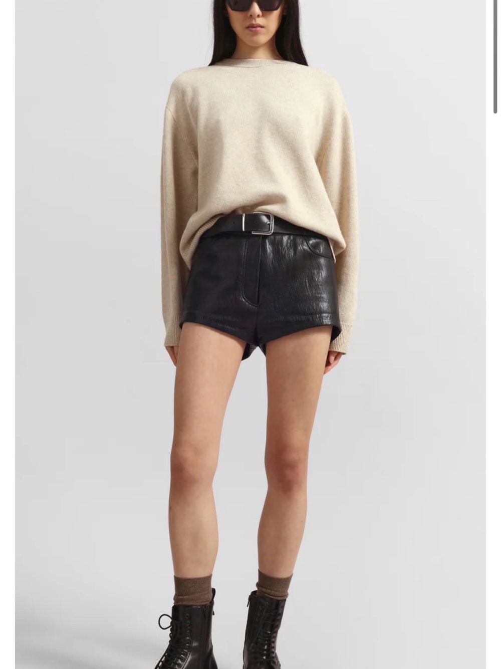 NWT Frankie Shop Nevis Faux Leather Hot Pants